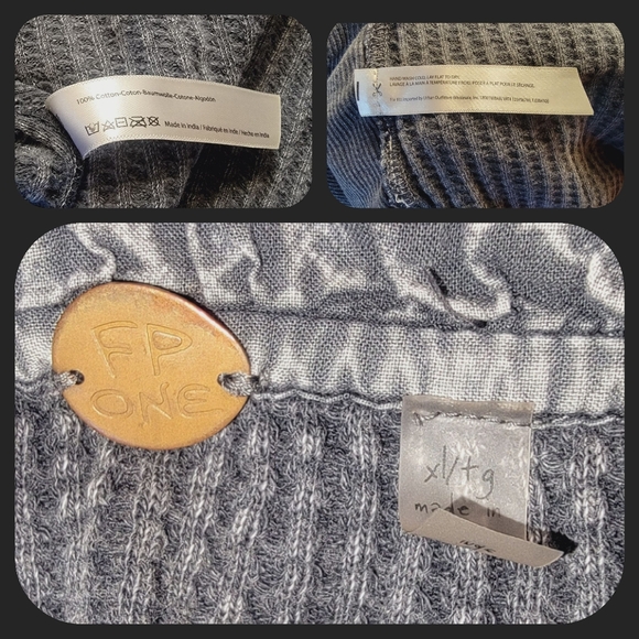 Free People FP ONE Scout Thermal Top Shirt Jacket Shacket CHARCOAL sz XL - Picture 15 of 16